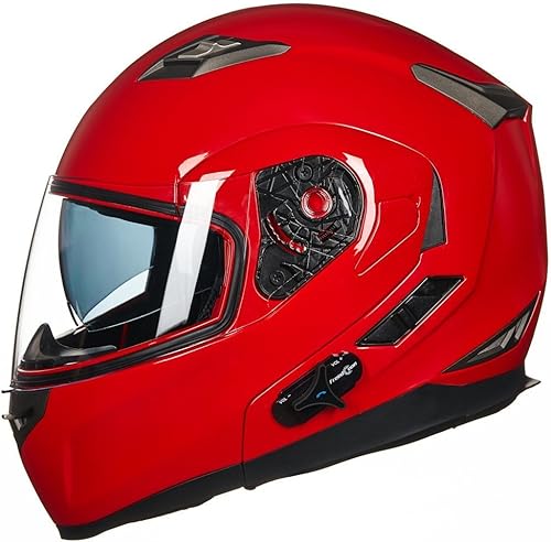 ILM 953953 PRO - Casco de motocicleta modular con Bluetooth, visera solar, MP3 e intercomunicador, abatible y de cobertura total