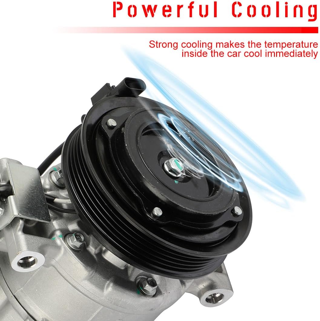 cciyu Air Conditioning Compressor 2017-2019 for INFINITI QX30 2.0L 2019-2022 for Mercedes-Benz A220 2.0L Replaces AC Compressor for Car 5 Grooves