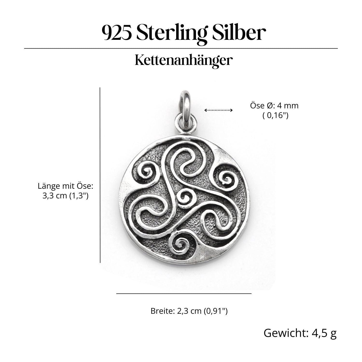 Triskel Silberanhänger Schmuck keltisches Triskelion Shild Anhänger 925 Silber Frauen Männer Mittelalter Schmuck