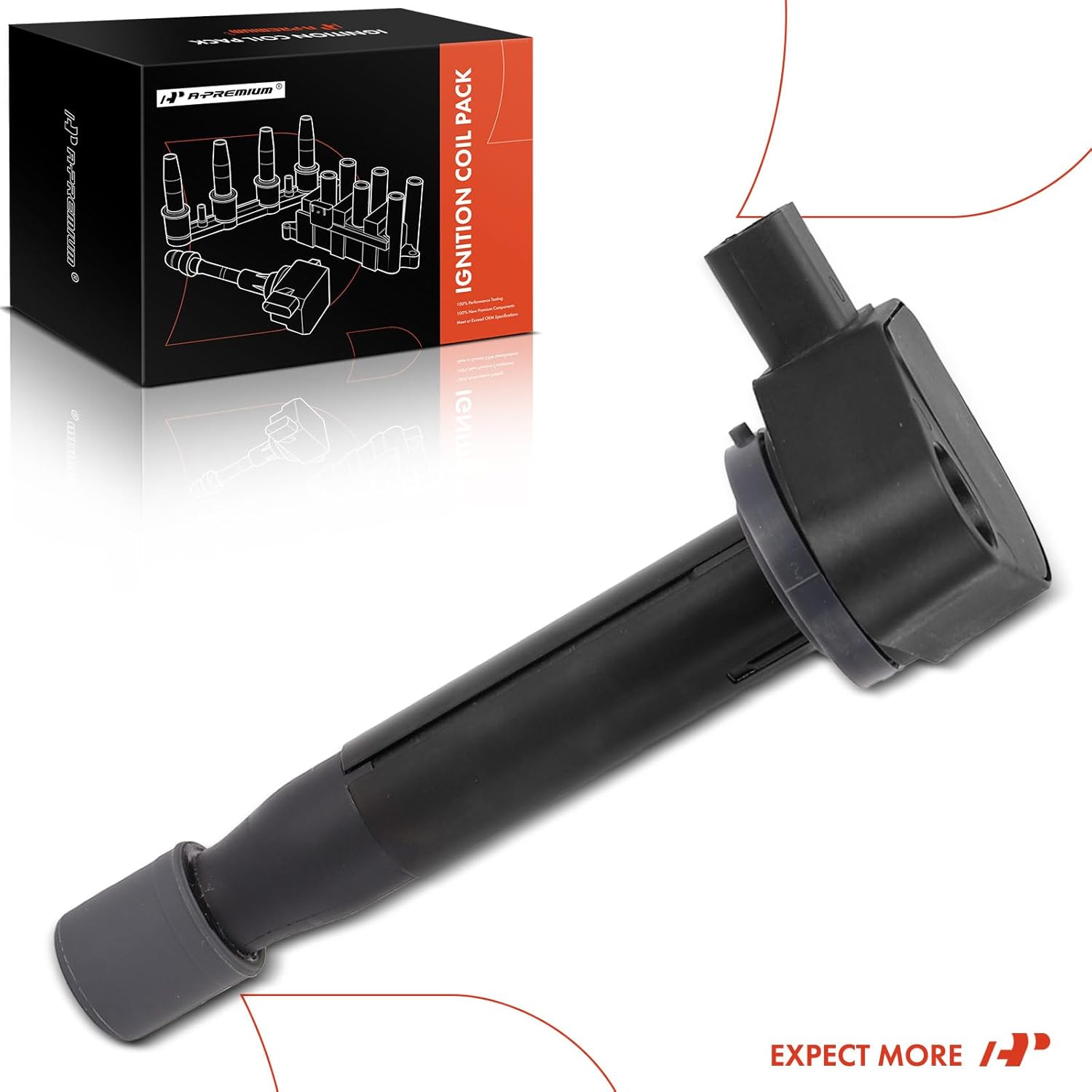 A-Premium Engine Ignition Coil Pack Compatible with Honda Accord 2000-2003, Odyssey 1999-2007 & Acura CL 2001-2003, RL 2005-2008, TL 1999-2008, 3.0L 3.2L 3.5L