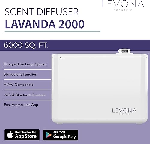 Miniatura 3 de Levona Scent Lavanda Difusor HVAC de 6000 pies cuadrados sin agua, máquina de aire aromático para oficina, hotel y hogar, difusor de aroma HVAC de