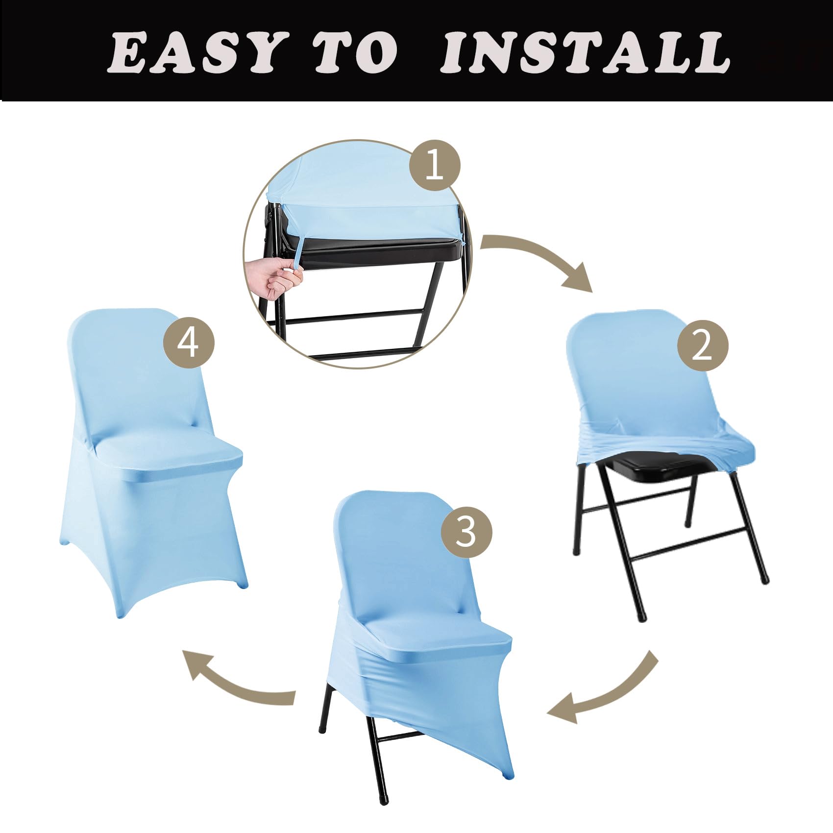 12 fundas plegables de elastano elástico impermeables para sillas de comedor, fundas protectoras para sillas de comedor, bodas, banquetes, fiestas, vacaciones, celebraciones y decoración