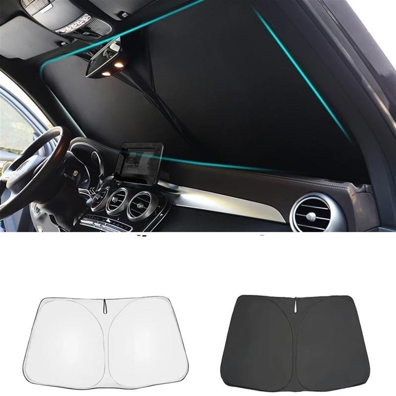 Parasol Coche Delantero Para Toyota Para RAV4 Para XA40 2012-2018 Parasol Magnético Para Coche, Parabrisas, Cortina, Parasol Para Ventana Trasera Lateral De Bebé sombrilla de coche(Silver Front Windsh