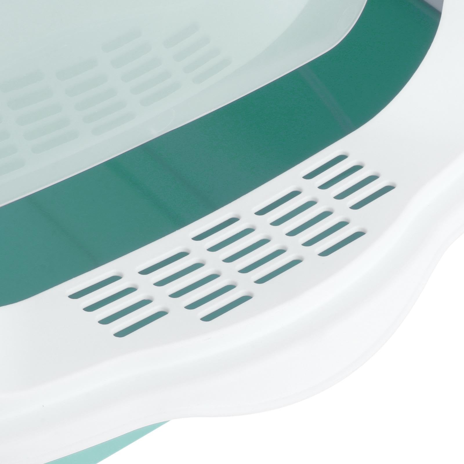 Toilettes Fermées pour Chat, Grand Modèle, avec Porte Avant Anti-éclaboussures et Amovibles, Vert