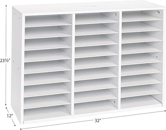 Really Good Stuff White 27-Slot Mail Center with Boho Trays