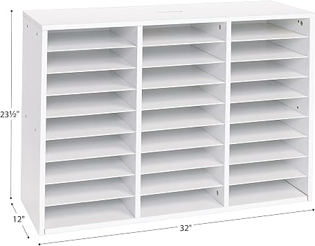 Really Good Stuff White 27-Slot Mail Center with Boho Trays
