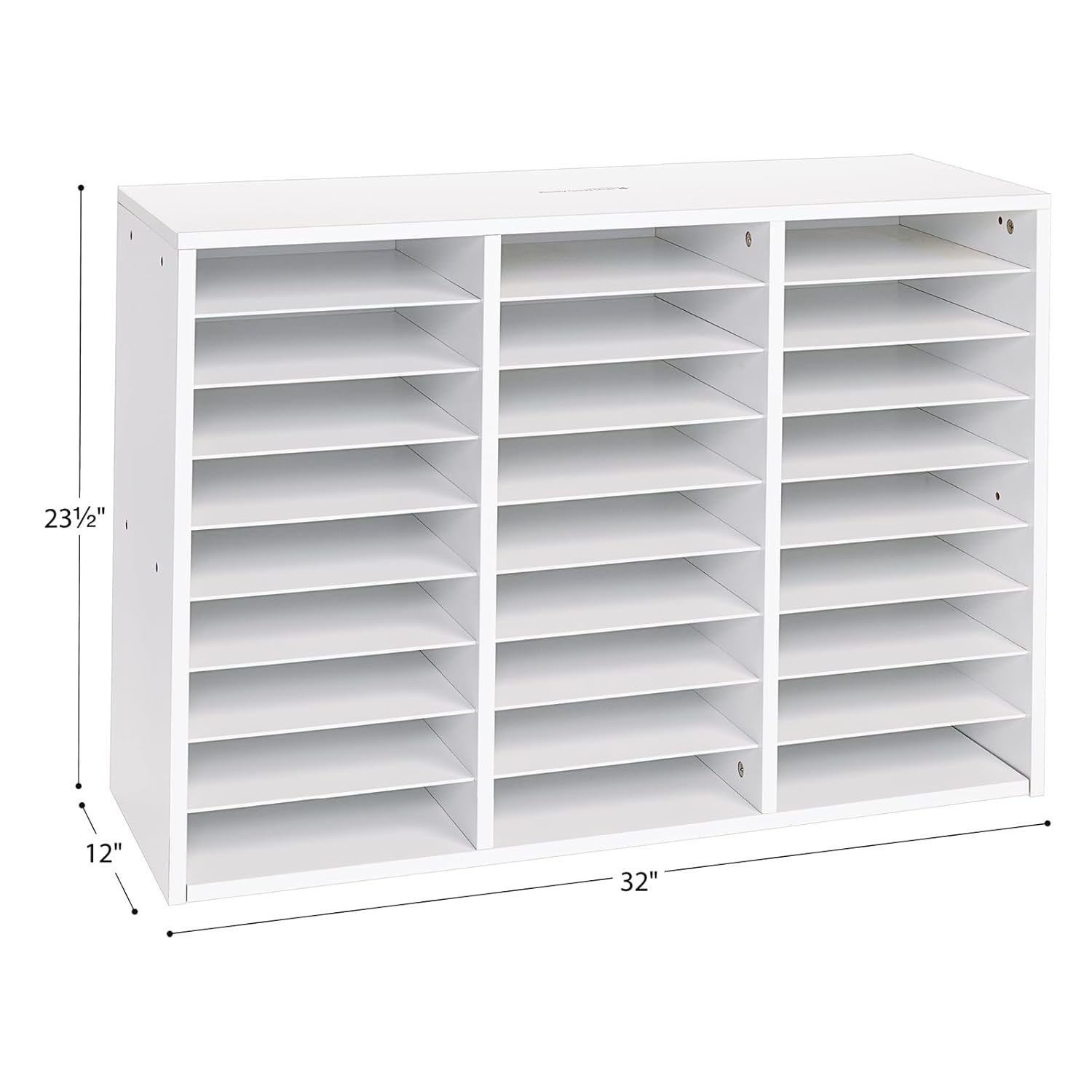 Really Good Stuff White 27-Slot Mail Center with Trays - 6-Color Grouping
