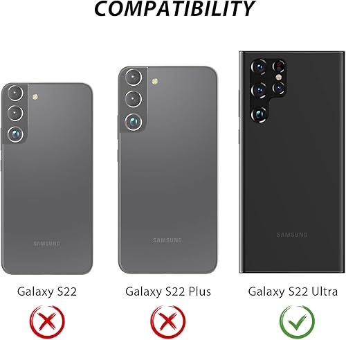 Miniatura 2 de ZUSLAB Funda compatible con funda tipo cartera para Samsung Galaxy S22 Ultra de 6.8 pulgadas 2022, funda para teléfono con tarjetero a prueba de