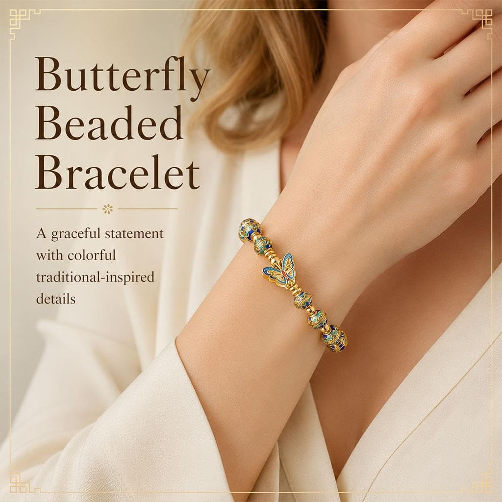 Bracciale Farfalla Blu, Gioiello Tradizionale Cinese