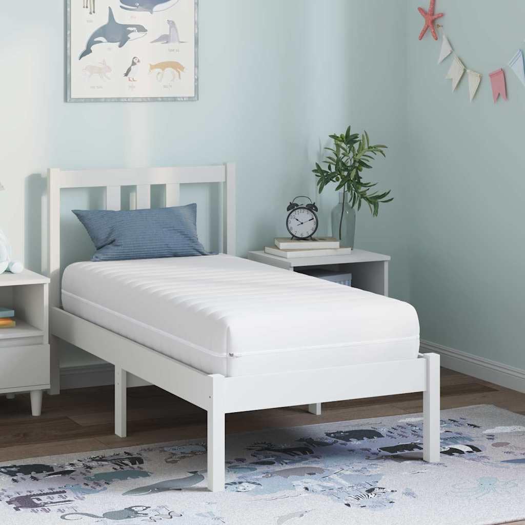 Materac biały, 60 x 120 cm, rdzeń ze sprężyn kieszeniowych z warstwą kokosa i komfortową pianką, ergonomiczny, oddychający, przyjazny dla pleców, nadaje się do sypialni, stelaża i łóżka