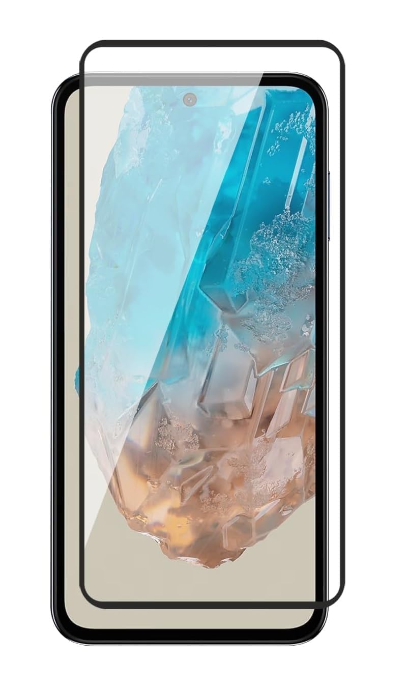 Amazon Brand - Solimo Edge-to-Edge Protector Screen Protector Tempered Glass for Samsung Galaxy M35 5G / A35 5G / A55 5G with Easy Self-Installation Kit, (Samsung Galaxy M35 2024) Clear