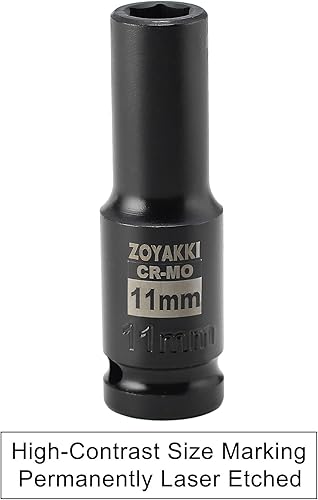 Miniatura 261 de Enchufe de impacto de 6 PT de 1/2" x 0.827 in de profundidad, CR-MO, 1/2 pulgada de accionamiento de 6 puntos para una fácil extracción