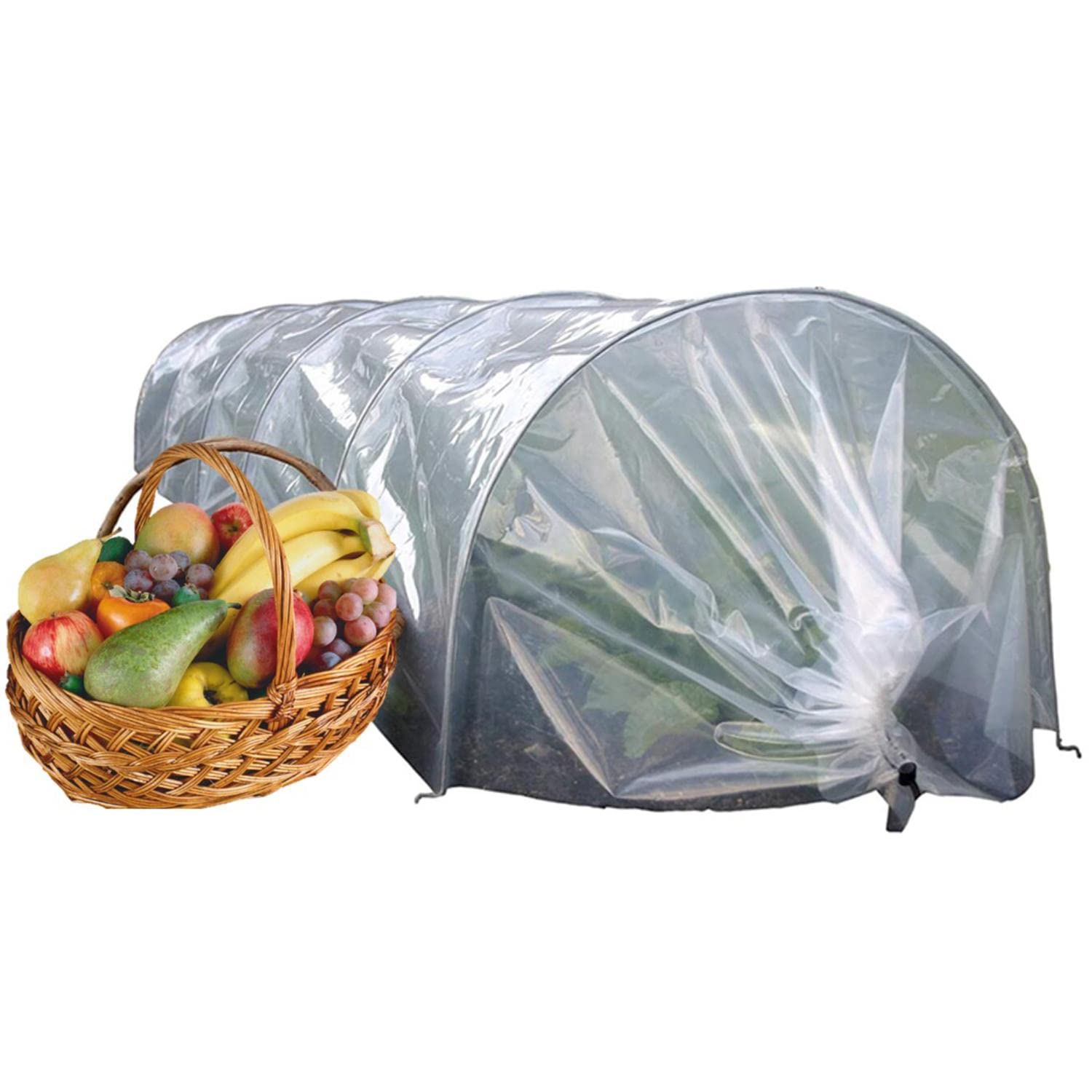 Livingshire Pe Transparent Grow Tunnel Grow Tunnel | Fleece, Transparent Pe, Net Cloche Plant Insects Protection Netting | Protect Veg Plants Fruits Flowers | Vegetables For Outdoor Garden Planting Allotment | Pe 3M