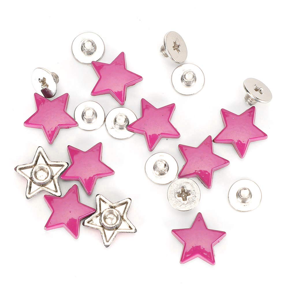 Sternförmiges Nietenset, 50 Stück, 12 Mm, Flache Kleidungsniete, Rostfreier Nietknopf aus Zinklegierung Mit Schraube, Für Ledertaschen, Schuhe, Kleidung(Lila Farbe)