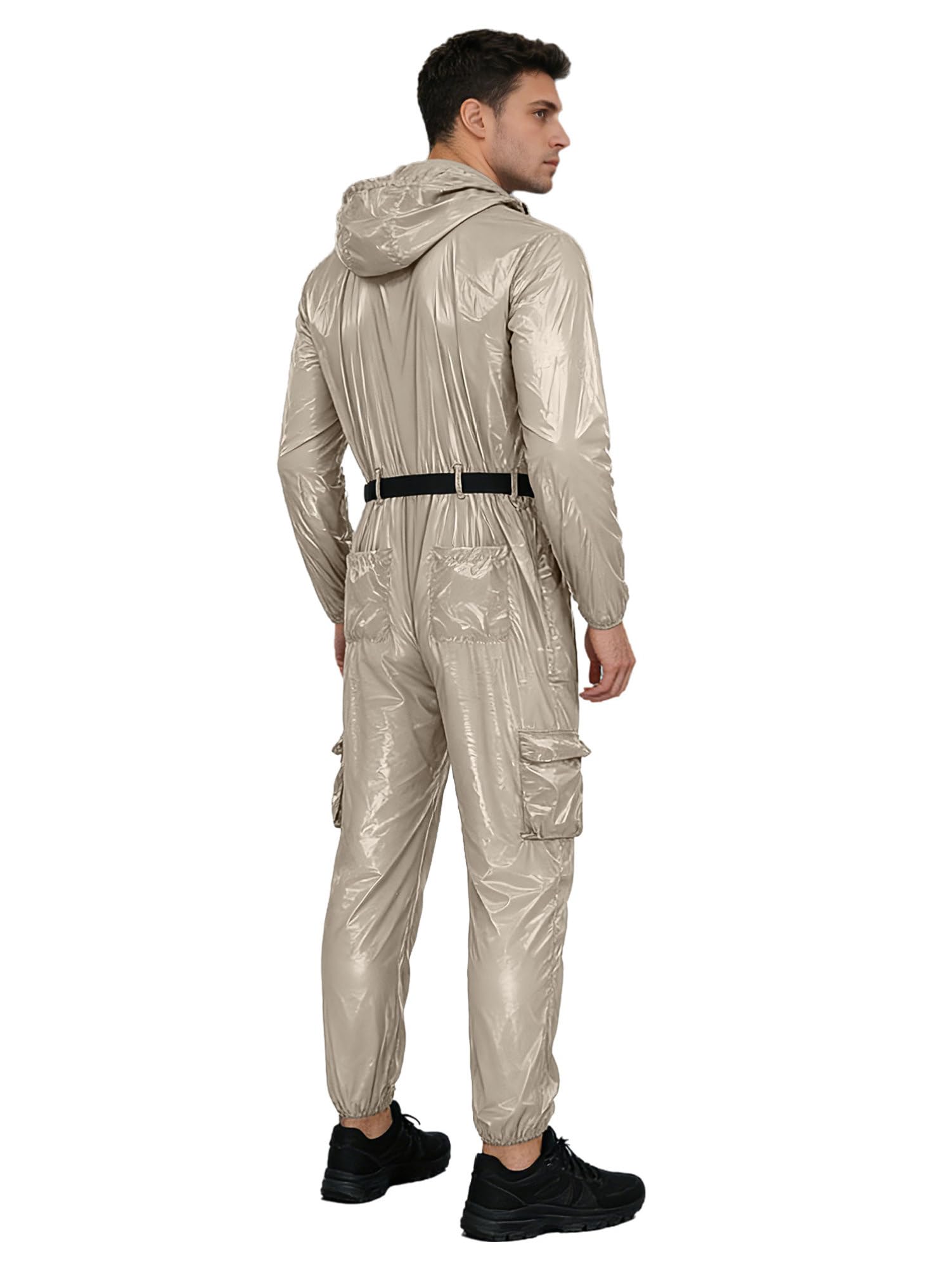 CHICTRY Tuta da Lavoro Impermeabile Uomo Tuta Integrale con Cappuccio Protezione Chimica Salopette Jumpsuit a Manica Lunga Abbigliamento da Lavoro Industriale