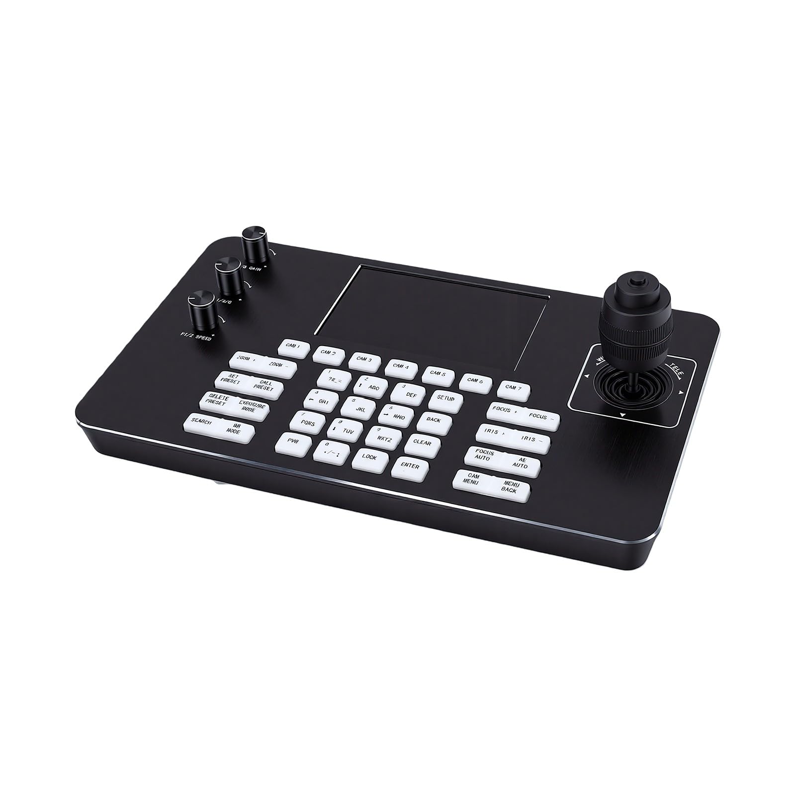 Kontroler Kamery PTZ z 5-calowym Ekranem LCD, Klawiatura Kontrolera PTZ z Joystickiem 4D i Pokrętłem 3D, Sieciowy Kontroler Kamery POE do Wideokonferencji, Edukacja, bankowość (wtyczka UE)