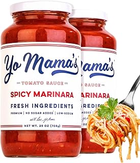 Yo Mama's Foods Keto SPICY Marinara Pasta Sauce - Pack of (2) - No Sugar...