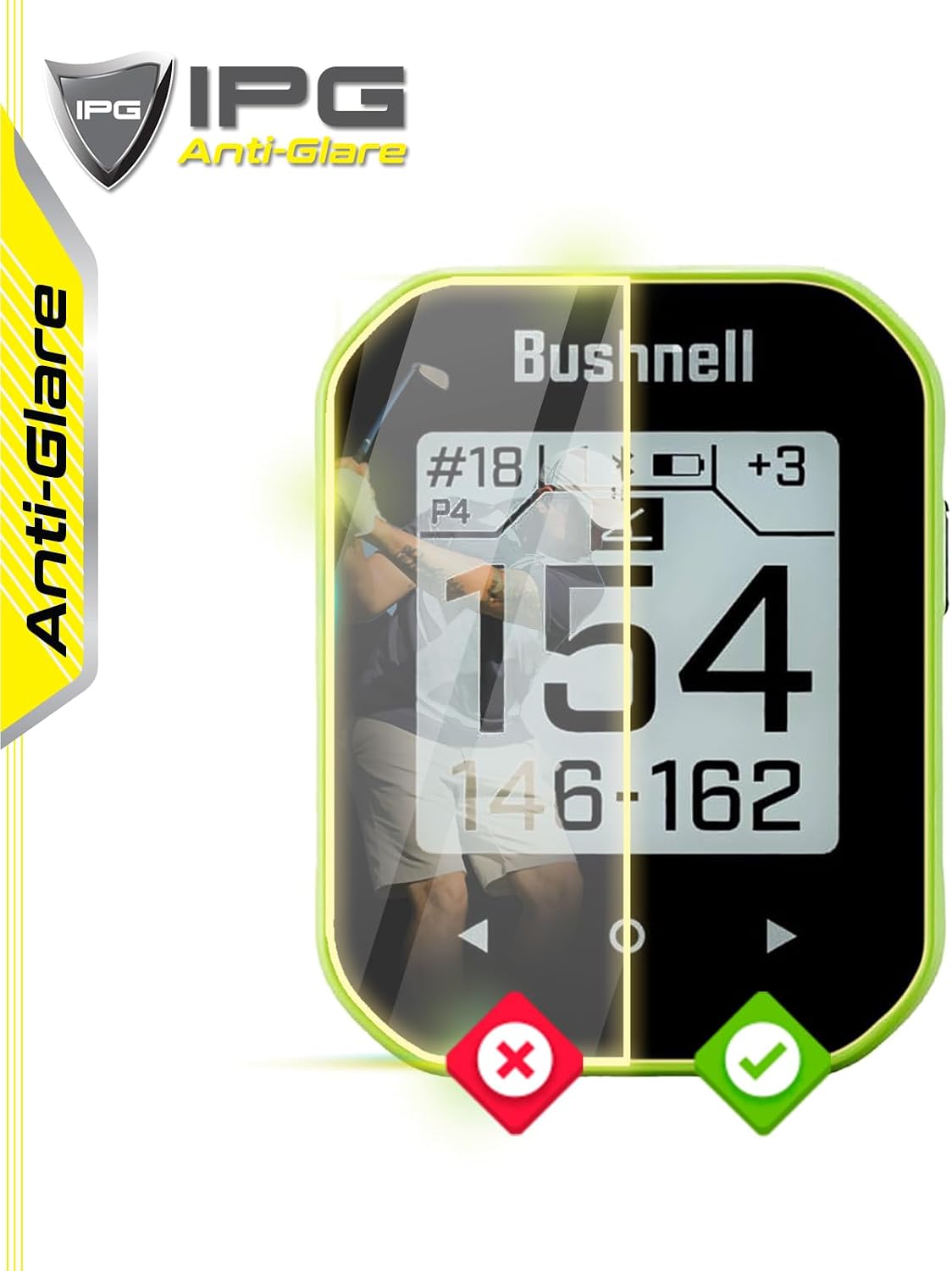IPG Anti-Glare Made for Bushnell Phantom 3 Slope Golf GPS Handheld Display Matte Finish Screen Protector Film (2 Units), Perfect for Outdoor Use for phntm3.Ag