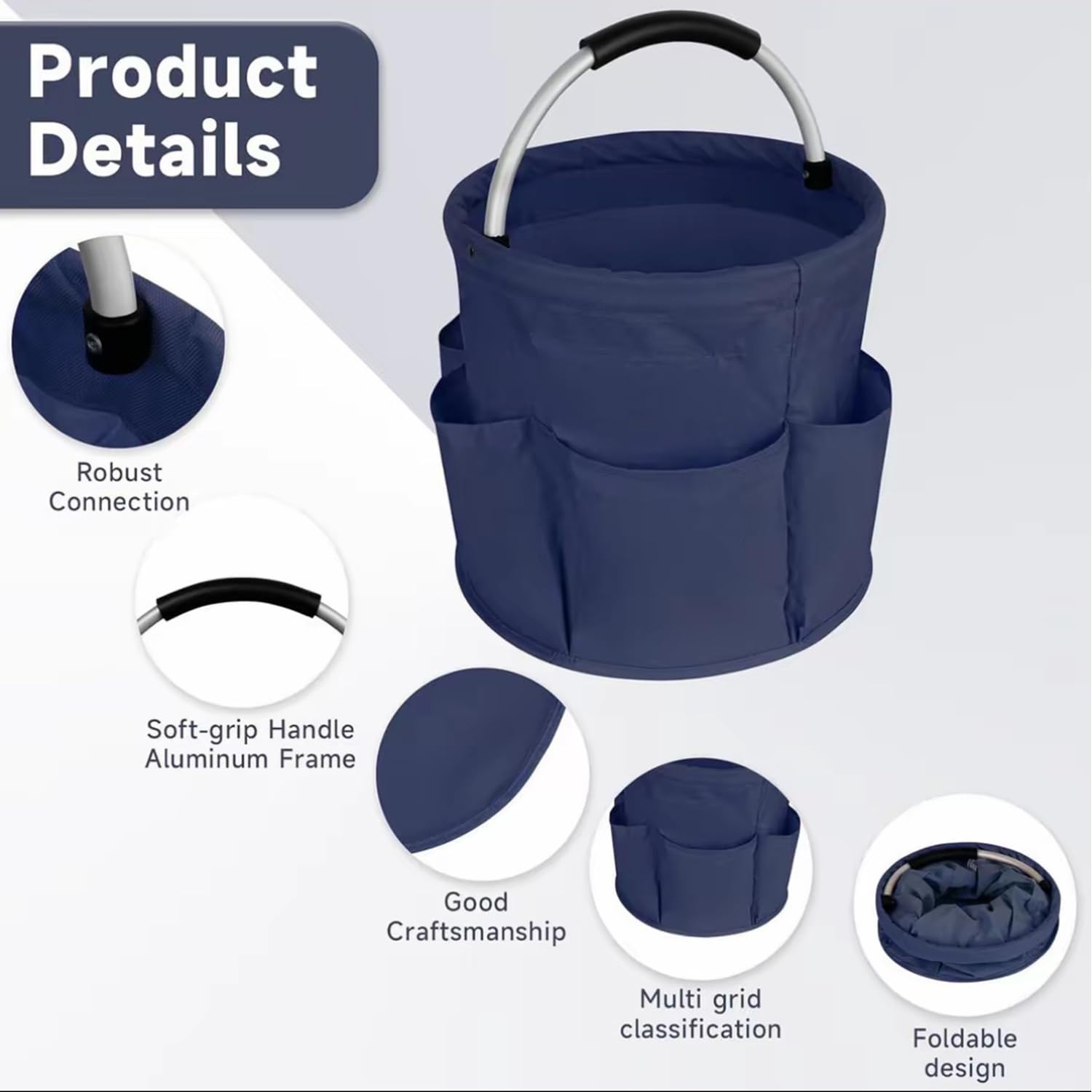 Borse portaoggetti per utensili da campeggio, borsa portatile da picnic, borsa per attrezzi di grande capacità per viaggi, uso interno/esterno, ideale per picnic, campeggio e organizzazione