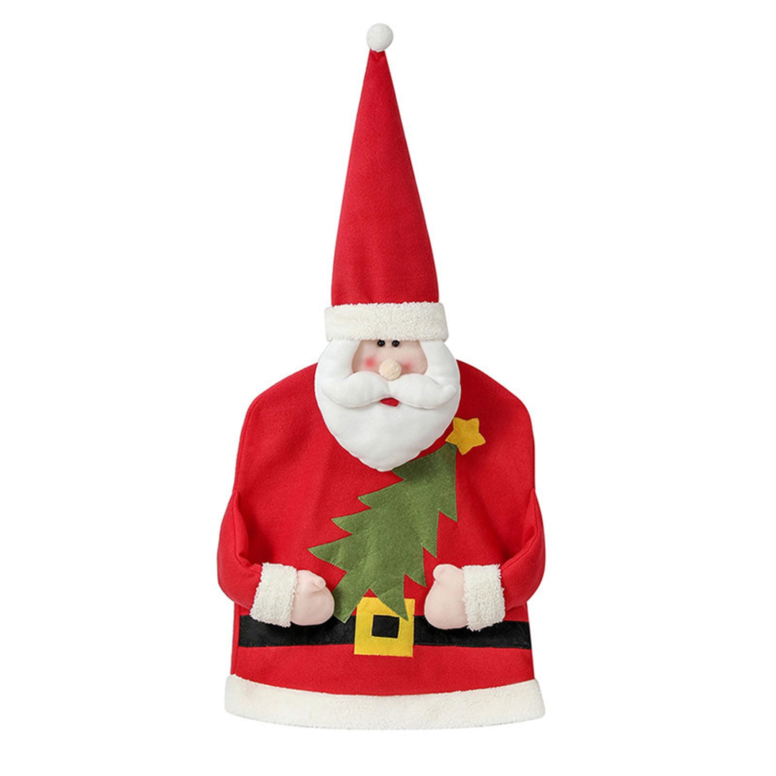 Kalttoy Christmas Chair Back Cover Adorable Cartoon Santa Chair Back Decor ForXmas Kitchen Dining Slipcovers Christmas Covers Covers Slipcovers Holiday Party Decor Kitchen Dining