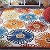 SAFAVIEH Washable Rug Outdoor Cabana Collection - 4' x 6', Cream & Red, Non-Shedding & Easy to Clean, Ideal for Patio, Backyard, Mudroom (CBN801A)