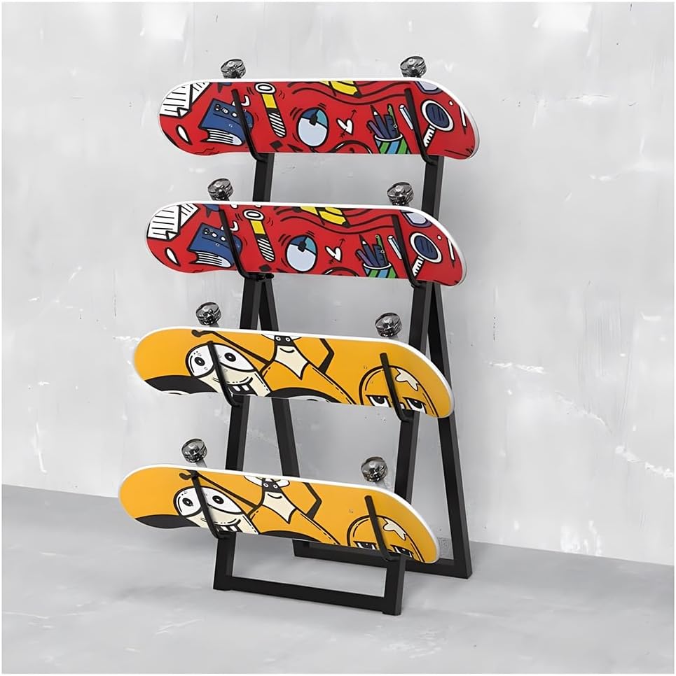 Metal Snowboard Storage Rack, 4/5/6/7 Layer Floor Longboard Rack, Skis Stand Parking Rack, for Deck, Garage & Retail Store