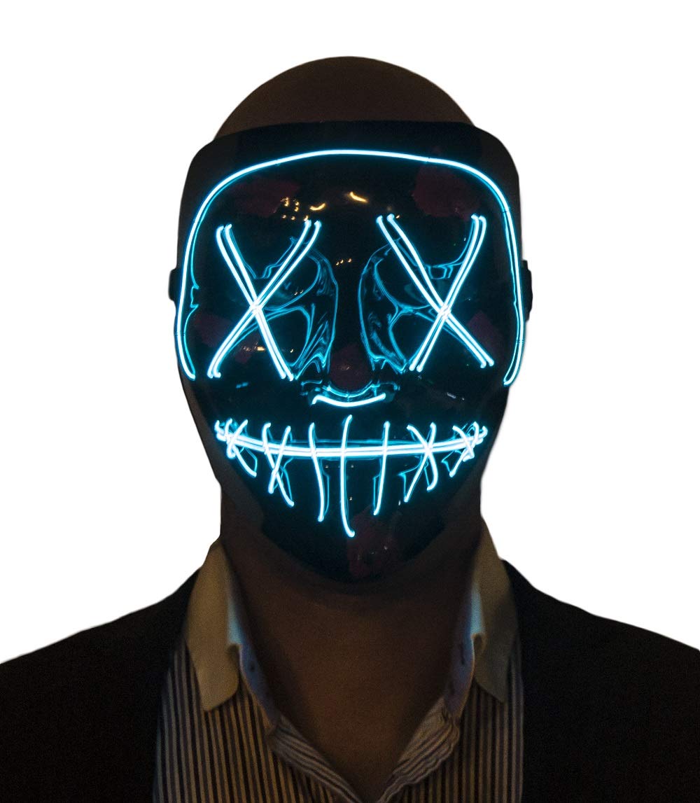 Halloween Mask LED Light Up Mask for Festival Cosplay