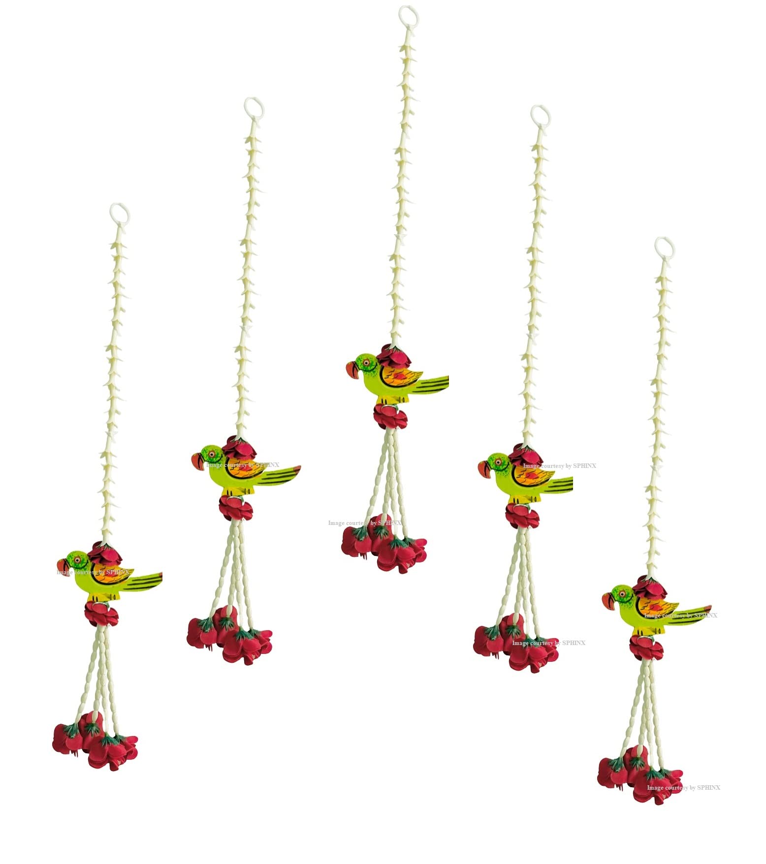 SPHINX Wooden Parrot hangings Artificial Rajnigandha (Tuberose) & Velvet Rose Tassles Clustered Strings Decorative Latkans,Backdrop Hangings for Decorations (Approx 2.25 ft/27 Inches/67.5 cms, 1 Piece only) (B0C5TL5J7V) Amazon Price History, Amazon Price Tracker