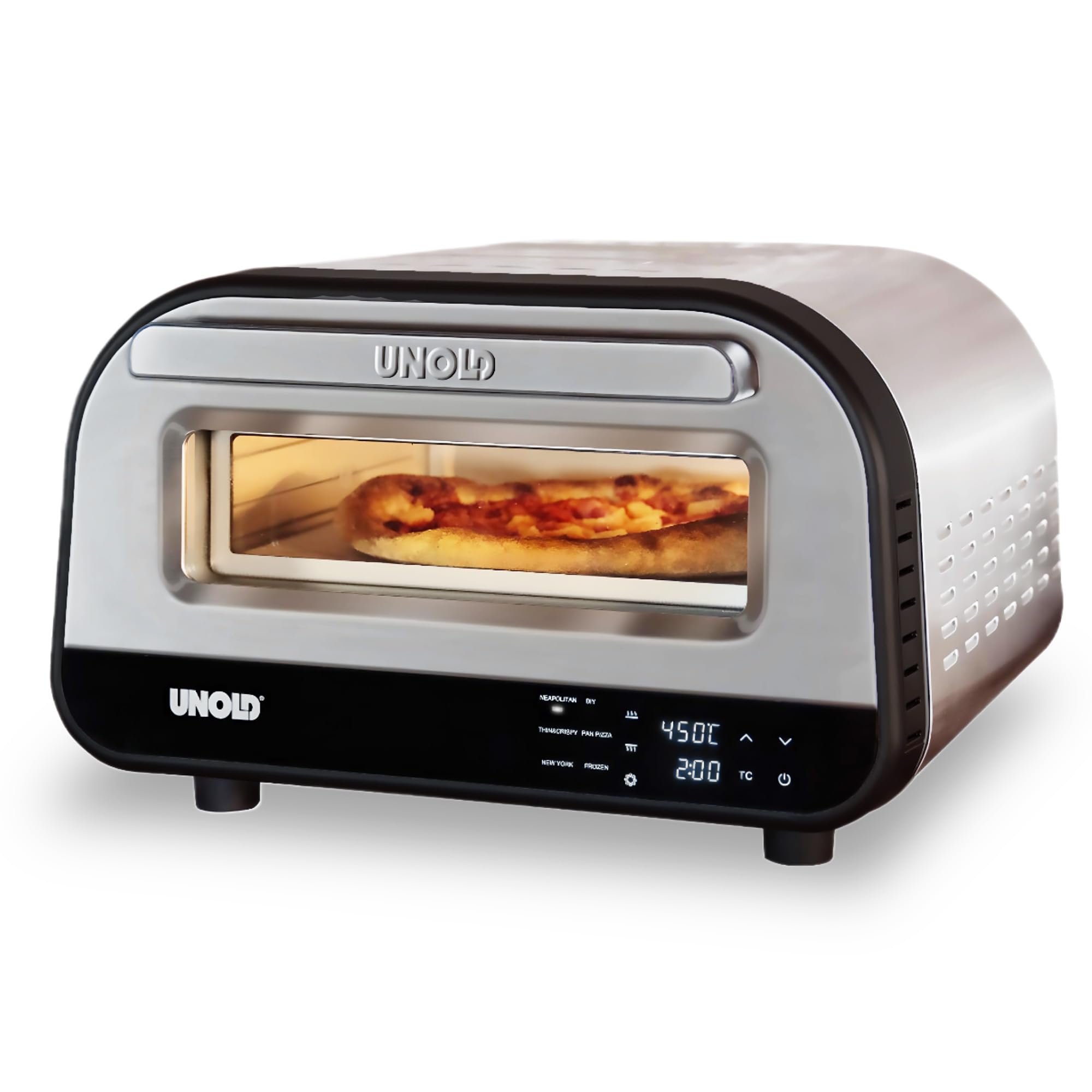 Luigi 450°C Pizza Oven 68816 - Indoor Electric Neapolitan Pizza Maker - Up to 12" (32cm Stone) - Improved Max Temp - 1700W - Adjustable Timer - Touch Control LCD - 240V