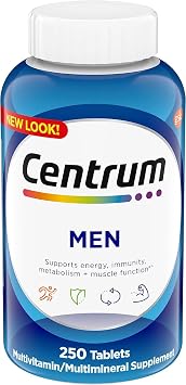 Centrum Multivitamin for Men, Multivitamin/Multimineral Supplement with Vitamin D3, B Vitamins and Antioxidants, Gluten Free, Non-GMO Ingredients - 250 Count