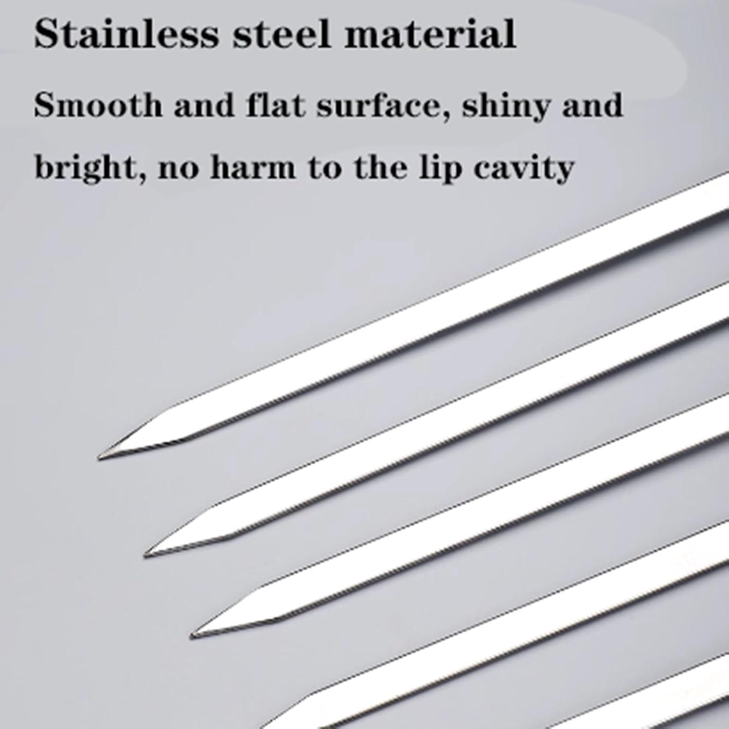 5 pcs Kabob Skewers, Flat Wide Reusable BBQ Barbecue Shish Sticks, Stainless Steel Grilling Skewers, for Meat Shrimp Chicken Vegetable (Size : 25)