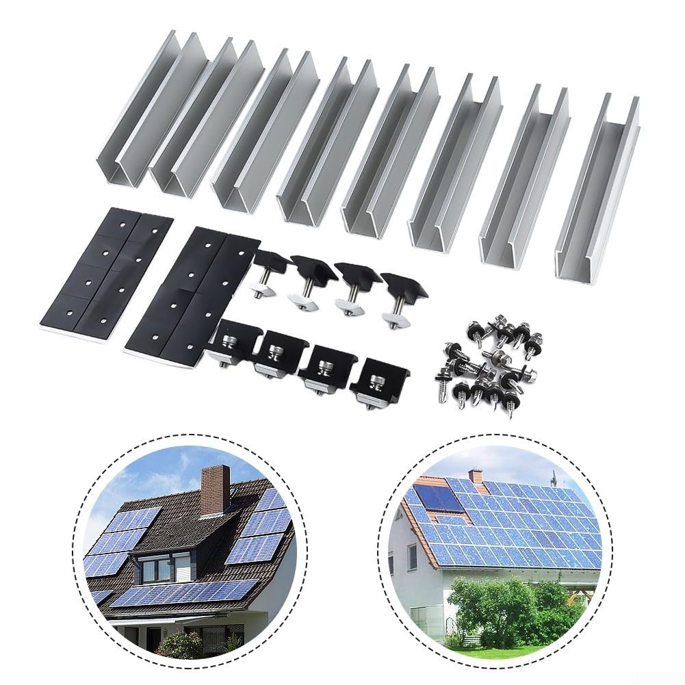 PV Support solaire Rail 20 cm Toit plat Borne d'extrémité (Set 3 (pour 30 mm))