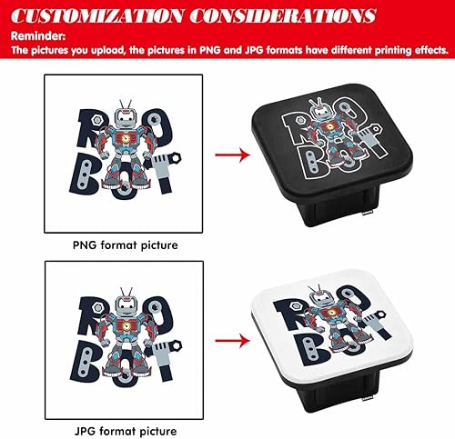 Miniatura 6 de Personaliza tu cubierta de enganche de remolque AUTO, tapa de enchufe de tubo receptor de remolque de patrón personalizado, compatible con inserto