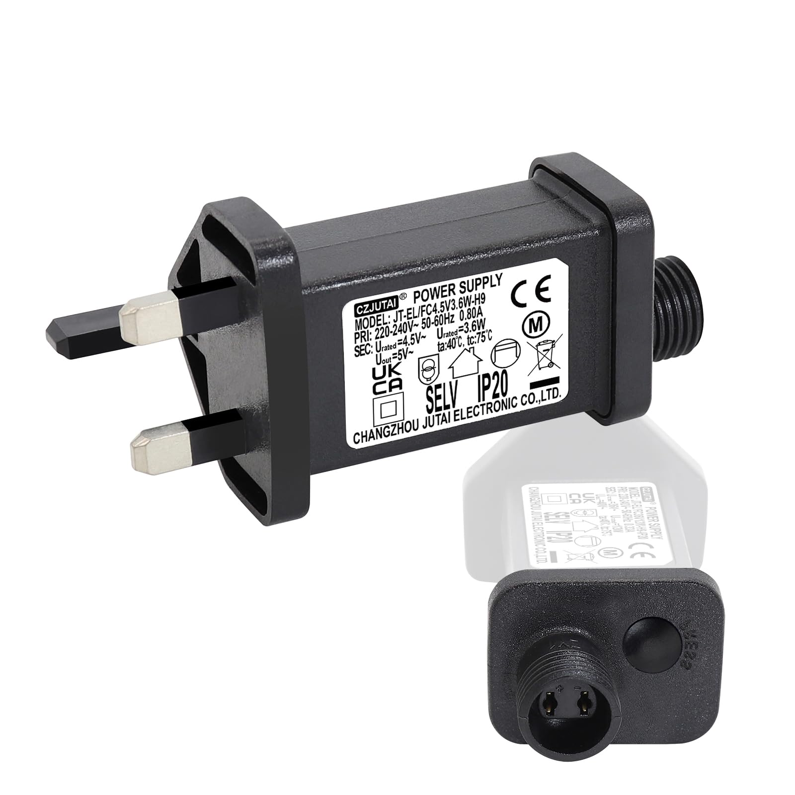 CubePlug 4.5V 3.6W String Lights Indoor-Outdoor Power Adapter for CZJUTAI JT-EL/FC4.5V3.6W-IP20 Christmas Lighting, Multi Function Control Box [W236]