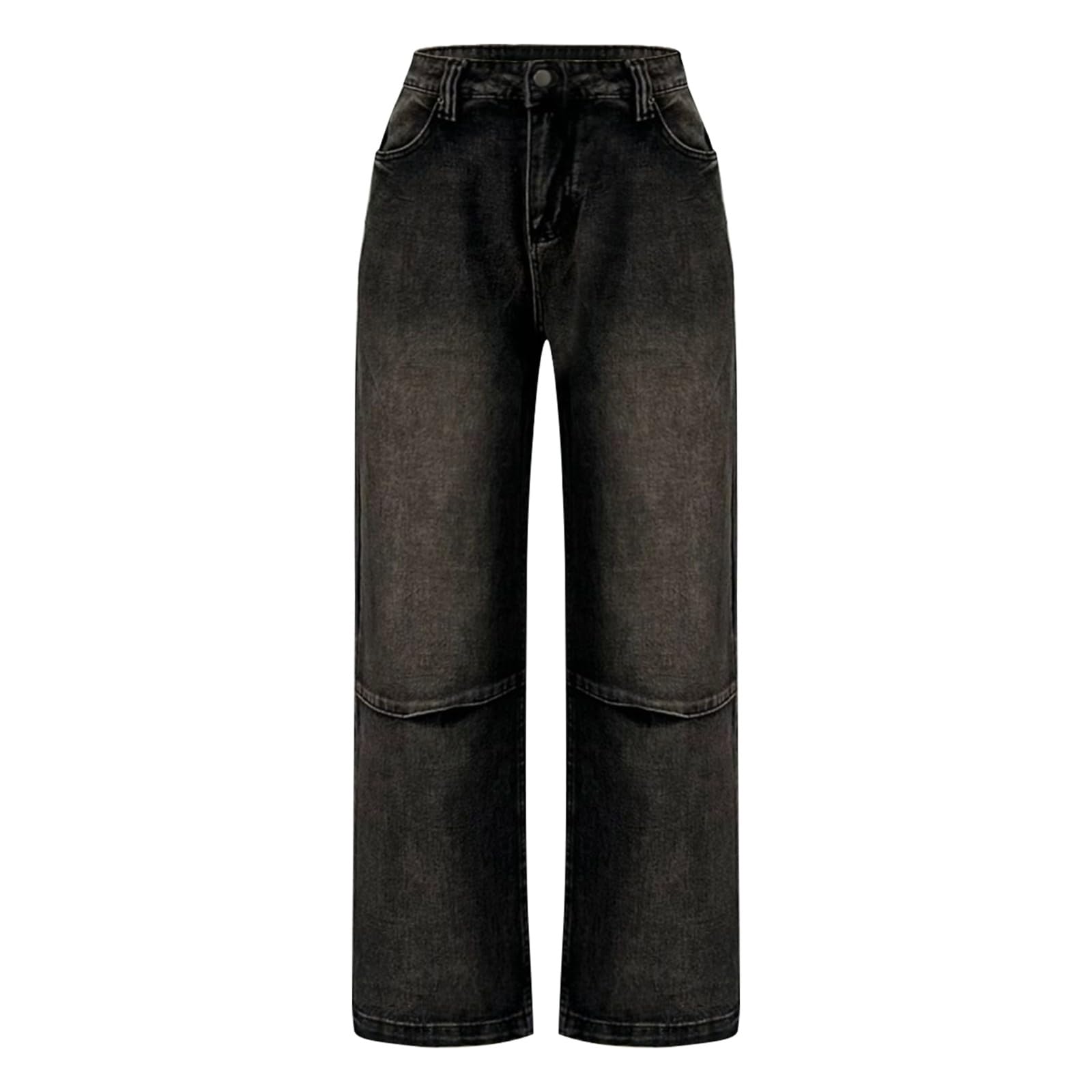Jeans Donna Vita Alta Elasticizzati Jeans Baggy Casual Leggeri Pantaloni Elasticizzati Curvy Gamba Larga con Tasche Pantaloni Denim Vita Alta Larghi Comodi Palazzo Streetwear Taglie Forti Moda Hiphop