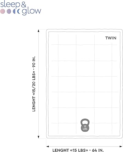 Miniatura 9 de SLEEP & GLOW Manta con peso refrescante de algodón de 400 hilos de alta calidad con cuentas de vidrio y sin pegamento para todas las estaciones,