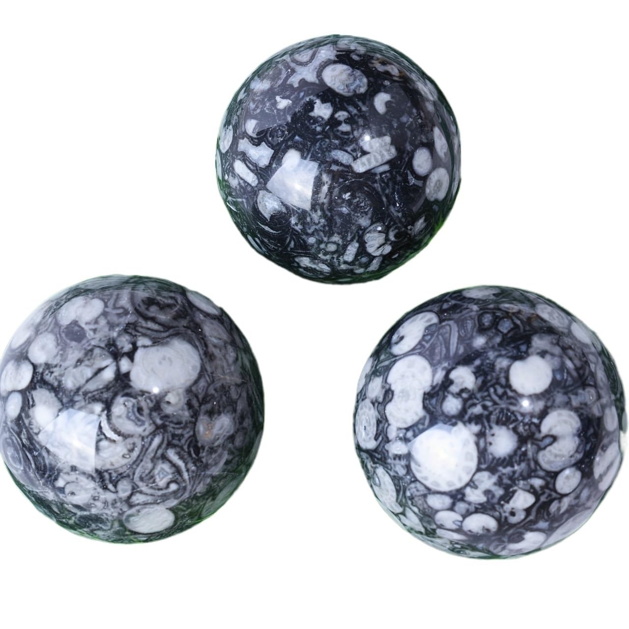 HJNAOKGWHQ 1pc 5.5-6cm Stunning Grey Shell Jasper Ball Large Thousand Eyes Jade Crystal Ball