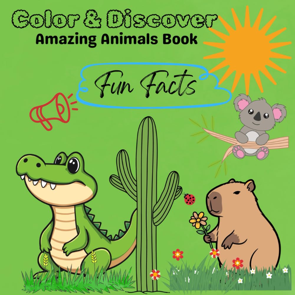 Color & Discover: Amazing animals book