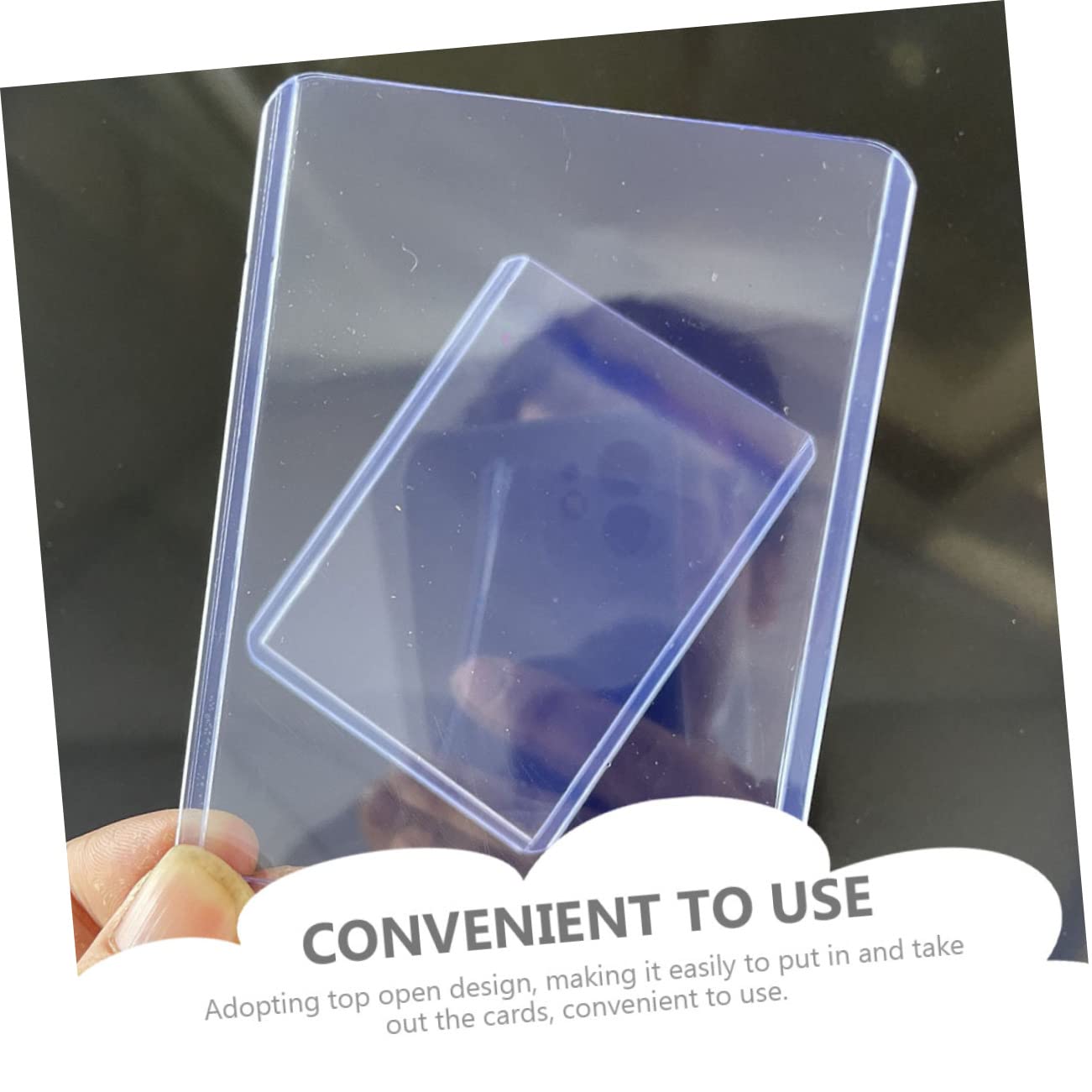 Bustine Protettive 100 Pezzi per Carte da Gioco in Pvc Trasparente Riutilizzabili Design Apertura Superiore per Giochi da Tavolo e Collezioni