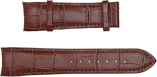 Seção de Pulseira de Relógio de Couro Marrom 23 Mm Pulseira de Relógio de Couro de Espessura Macia Pulseira de Relógio de Pulso de Couro de Comprimento Ajustável para Homem e