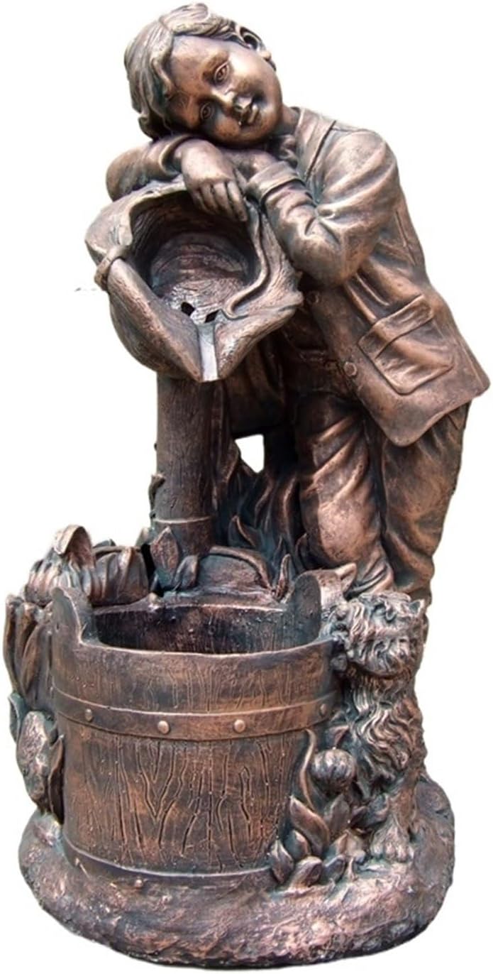 Tabletop Fountain Garden Landscape Water Fountain, Outdoor Garden Balcony Decoration Landscape, Creative Sculpture Landing Pieces Tabletop Water Fountain (A)