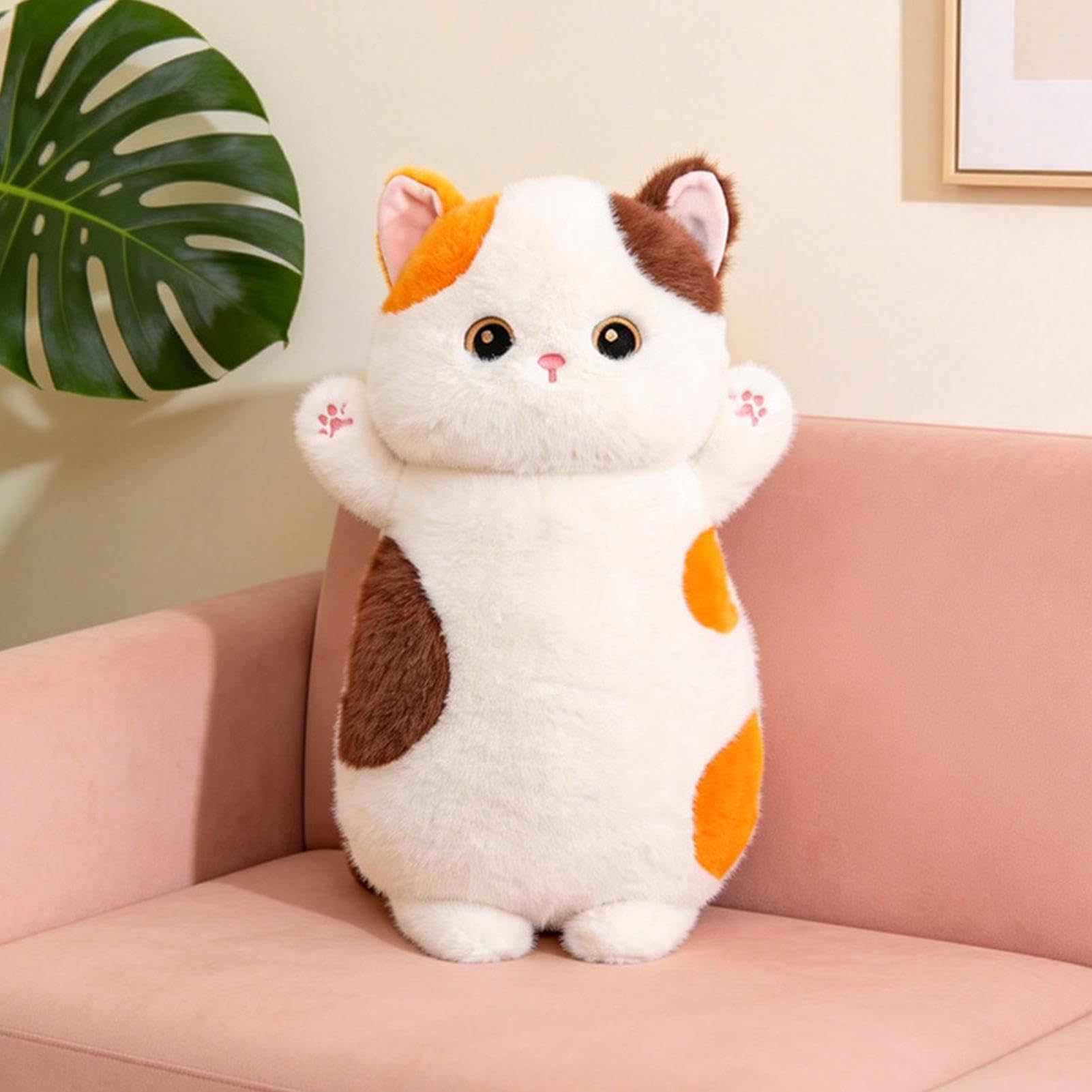Almohada De Gato De Peluche Para Dormir Juguete De Peluche Suave De 65 cm | Almohada Corporal Larga De Gato Para Niños Niñas Adultos Hogar Sofá Cama Salón Dormitorio Decoración Cumpleaños