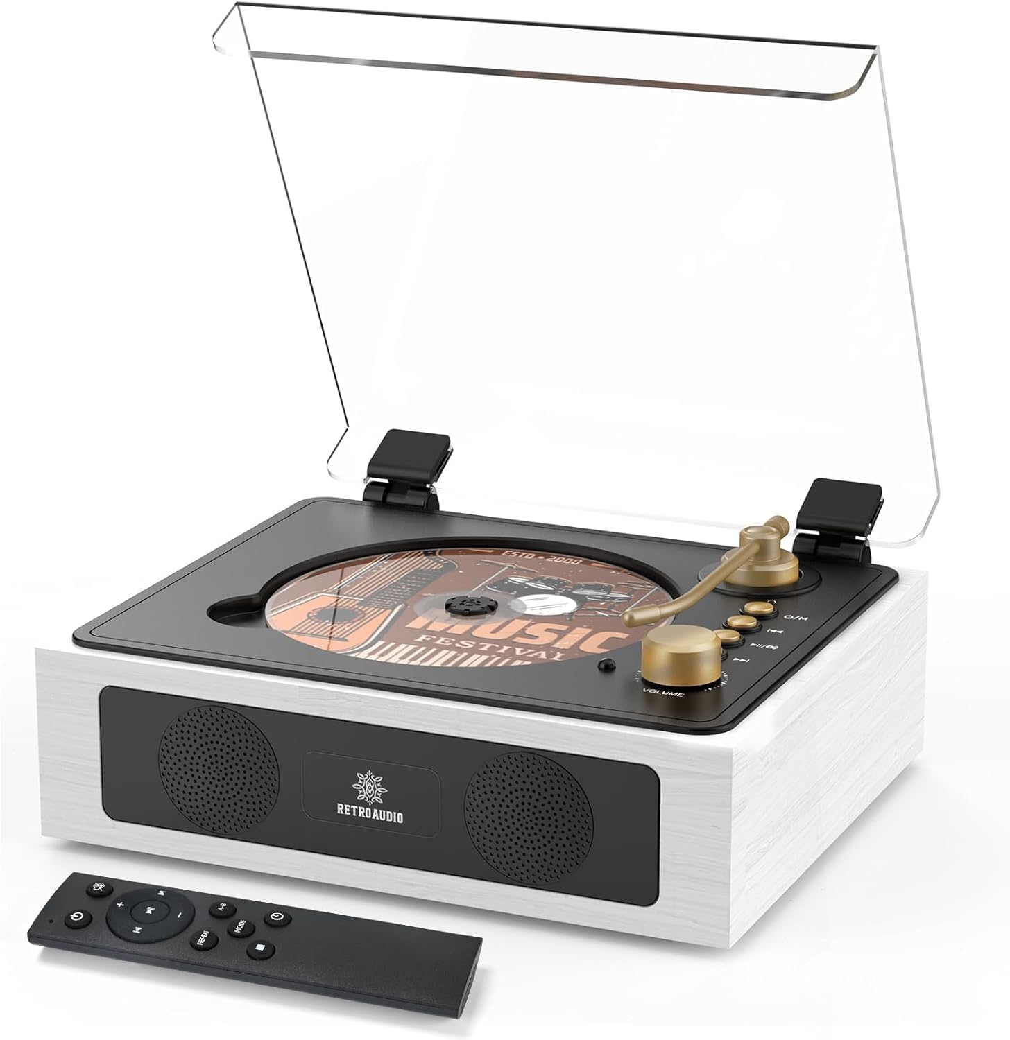 CD Player with Built-in Stereo Speakers Portable Support Bluetooth Nostalgic CD Players for Home Headphone Jack