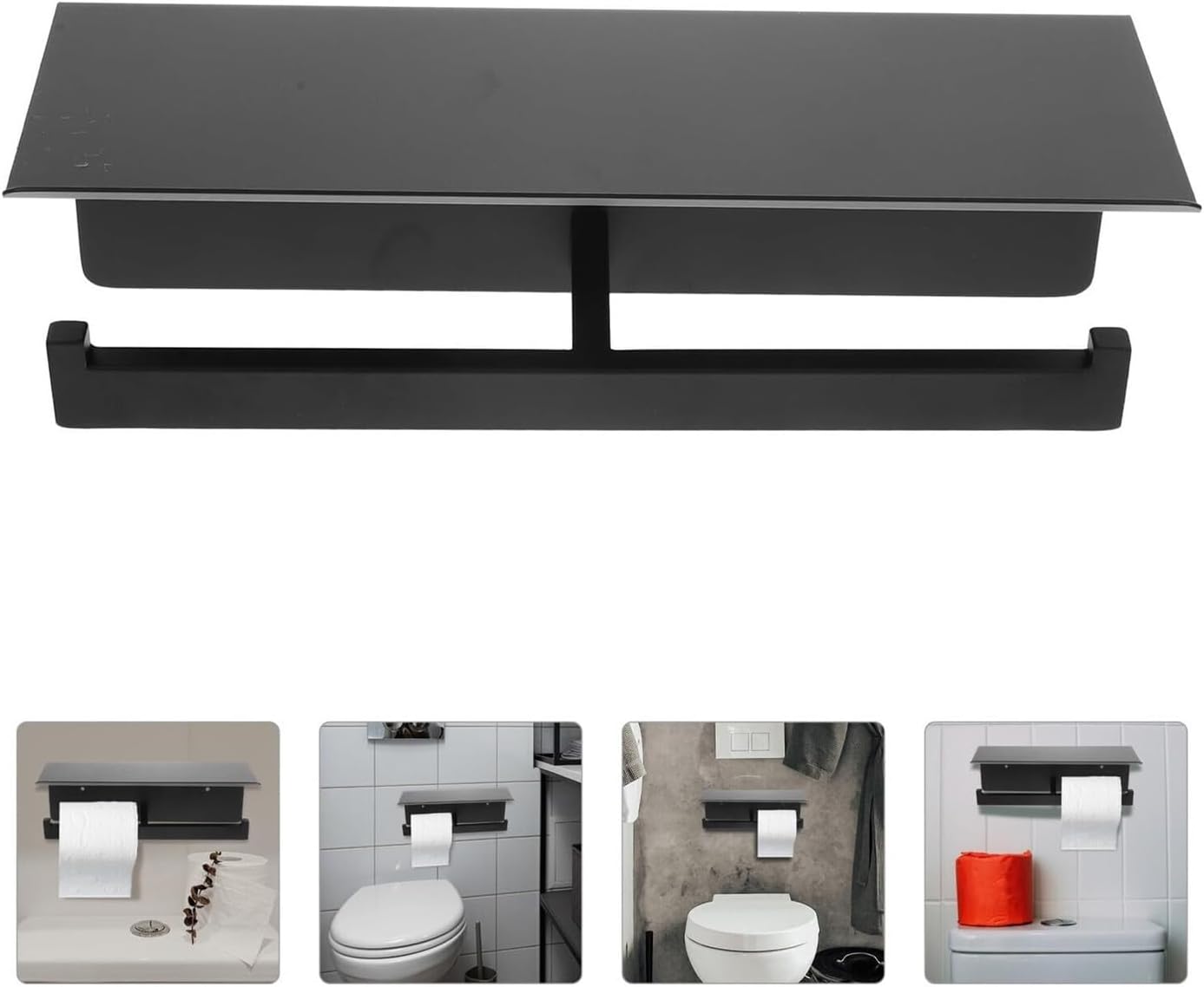 Toilet Paper Holder Wall-Mounted Stainless Steel Toilet Tissue Holder with Double Roll Paper Rack Bathroom Tissue