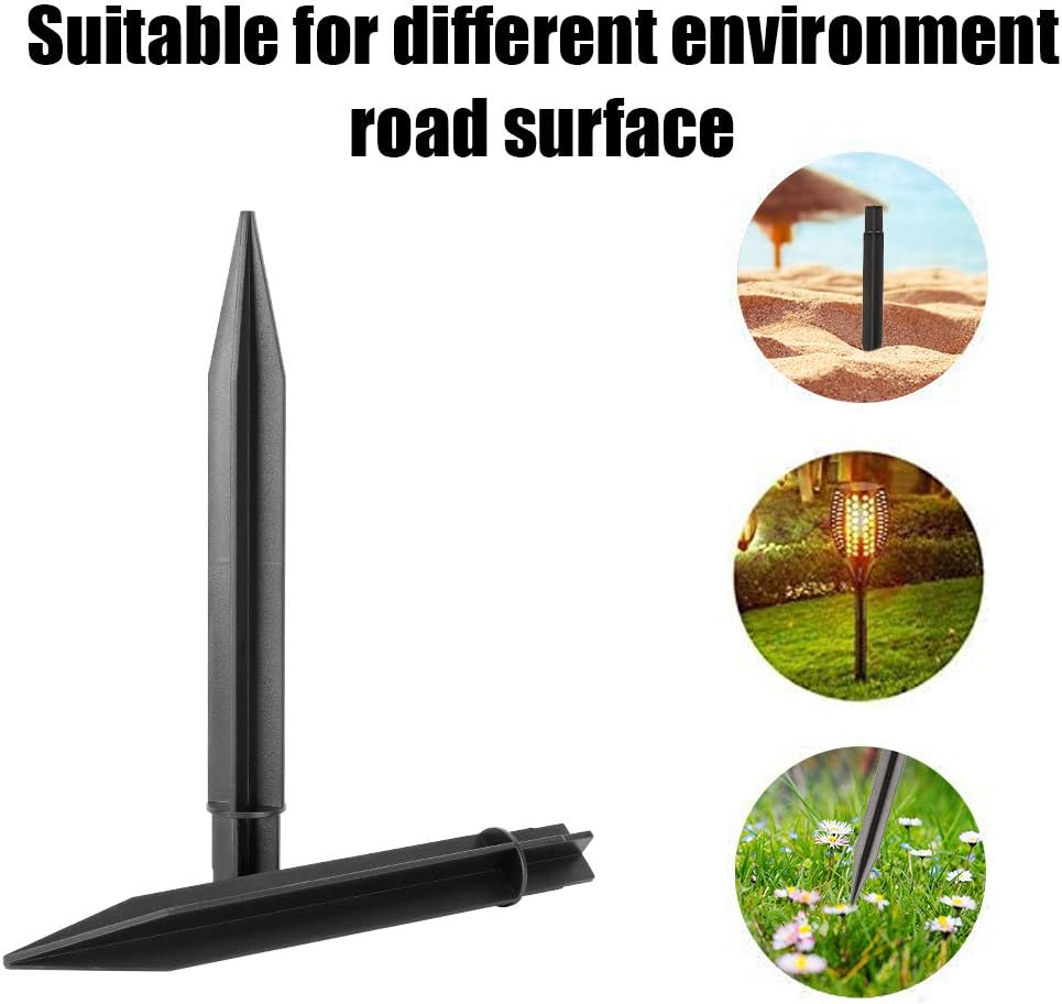 WeTest 8 PCS Premium Plastic Ground Spikes, Cane Pathway Lights & Solar Torch Lights Replacement ABS Plastic Ground Spikes Stake for Garden Lights (8.25")
