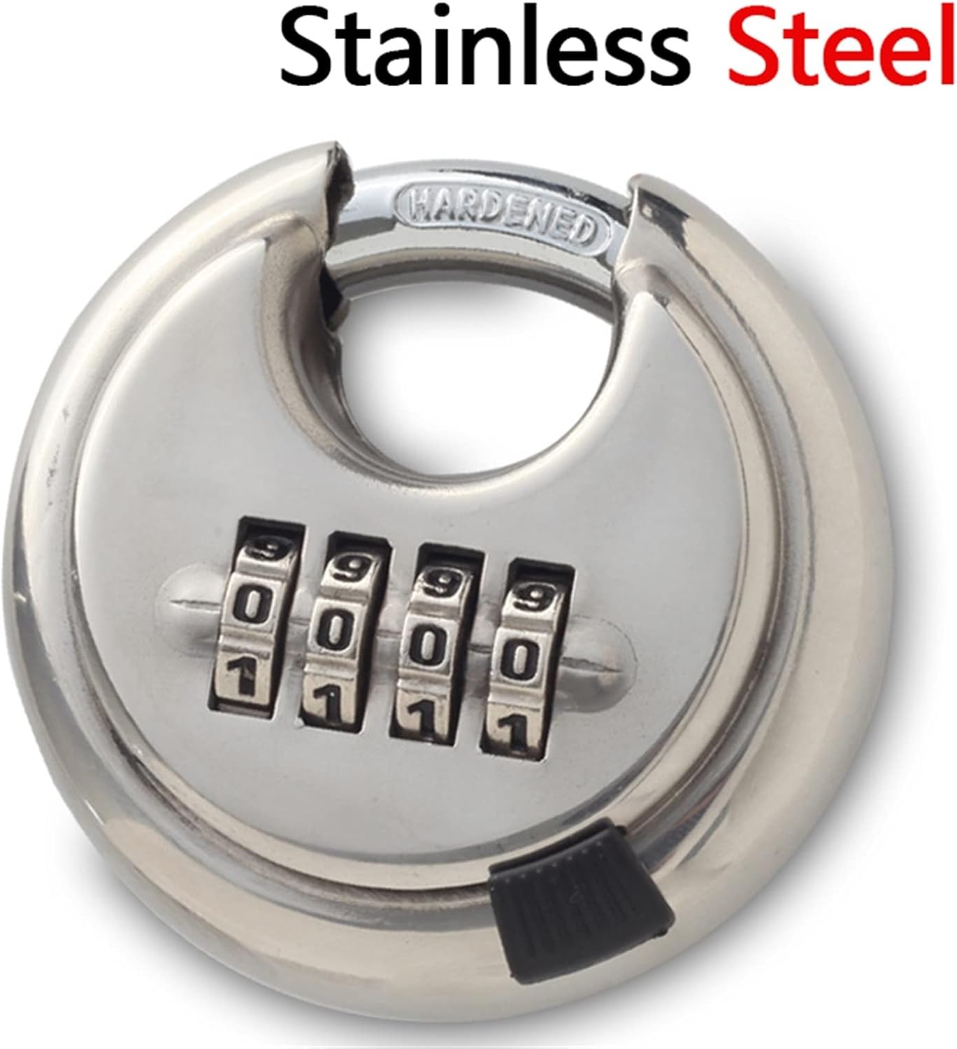 Outdoor Round Lock 4 Digit Combination Discus Lock with Hardened Shackles Round Disc Padlock