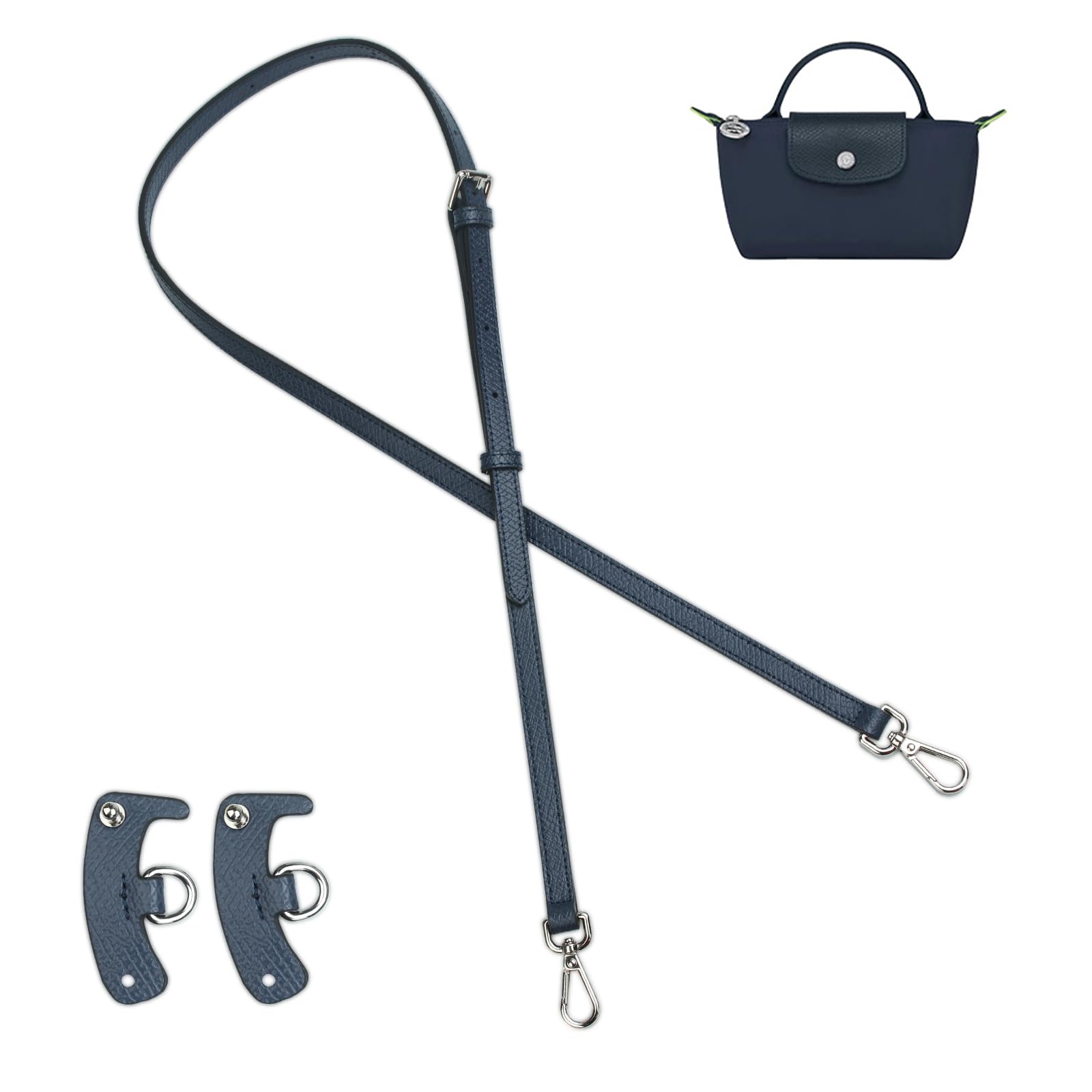 Jiesinlov Leather Bag Straps Conversion Kit for Longchamp Le Pliage Mini Pouch,Purse Strap Crossbody Adjustable Replacement