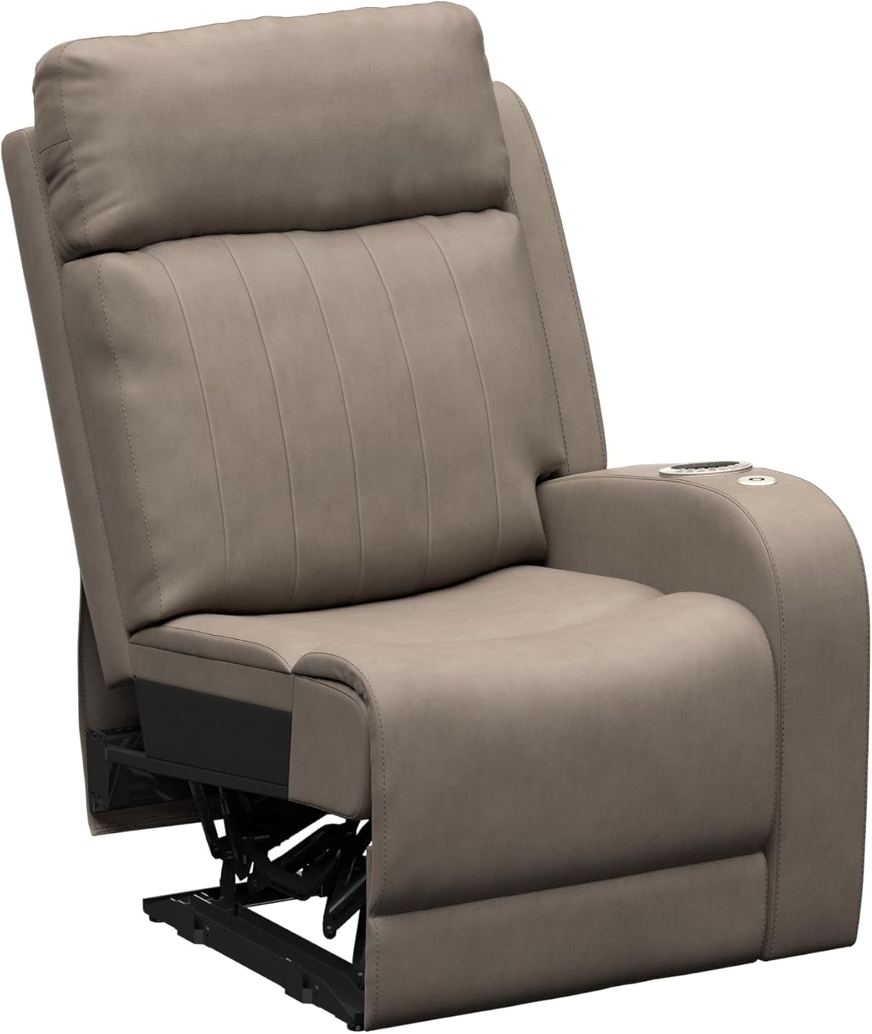 THOMAS PAYNE Signature Seismic Series Driftwood RV Theater Seating Left Arm Recliner with Power Adjustable Lumbar, Headrest, Reclining, Heating, Massage, Integrated Cupholder Controls - 2024044197