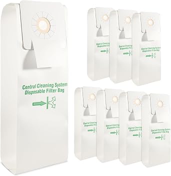 8 Pack 391 Central Vacuum Bags Compatible with Nutone Cental 391, 3918, 44186, CV350, CV351, CV352, CV353, CV400, CV450, CV553, CV653, CV750 Models