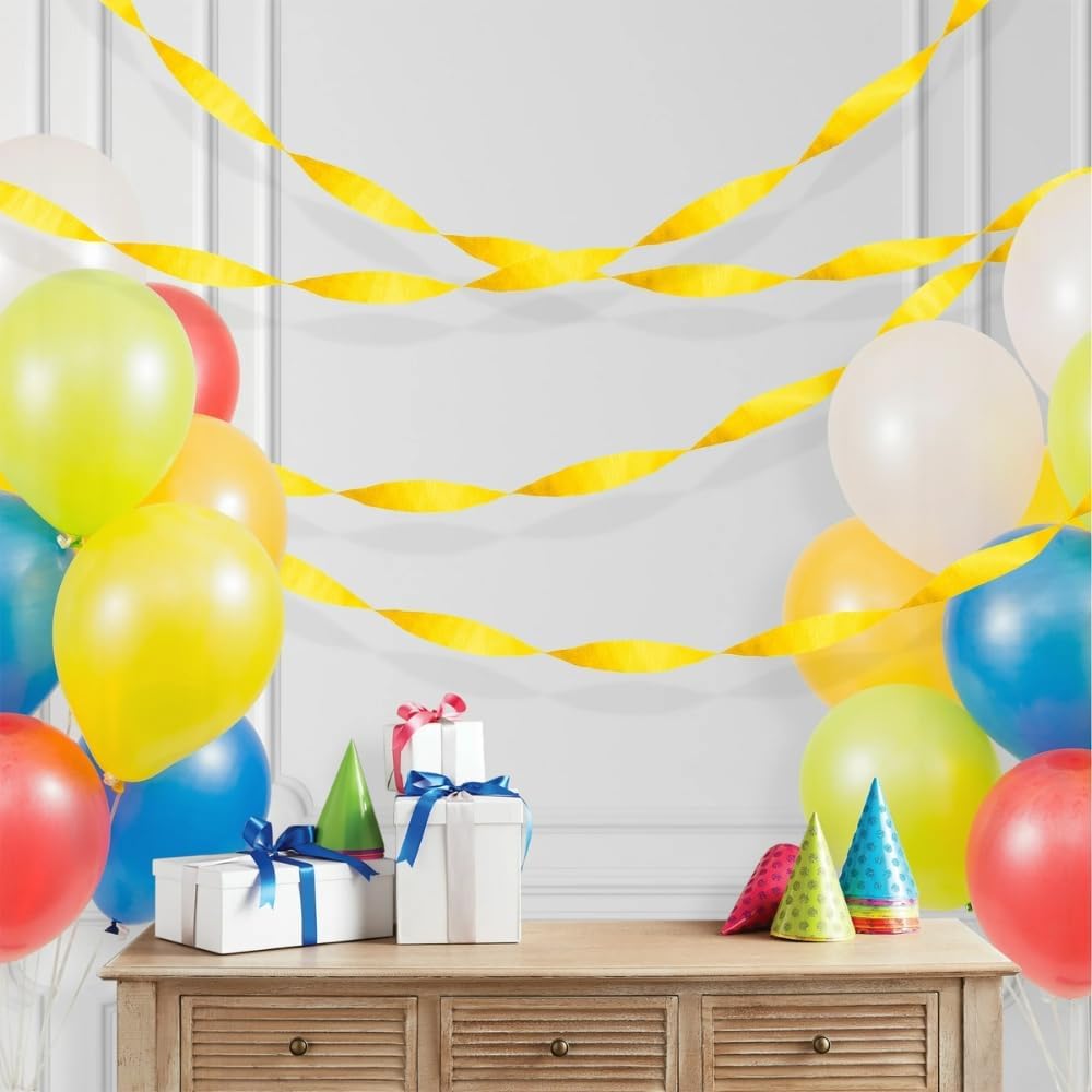 Yellow Sunshine Crepe Paper Roll - 81' (1 Count) - Great for Stunning DIY Crafts, Party Decor, and More